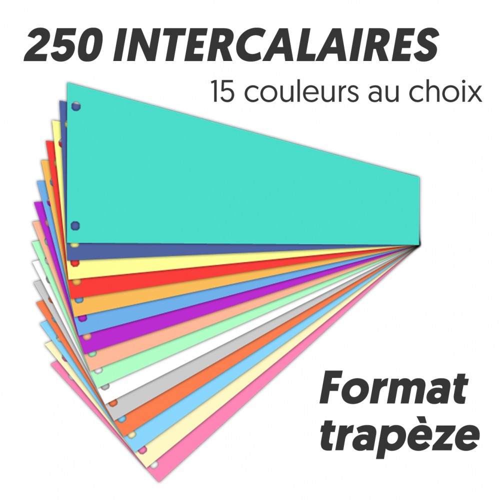 Intercalaires de révision Trapèze Bloc de 250 intercalaires 110 x 235 mm